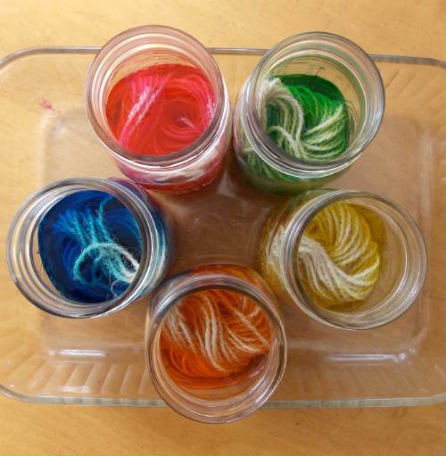 Learn how to dye yarn with Easter Egg colors. Free step by step dyeing tutorial