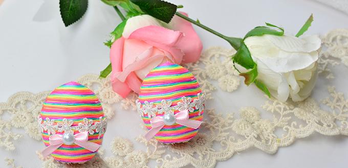 Instructions on How to Make Kid’s Easter Eggs Made from Faux Suede Cords