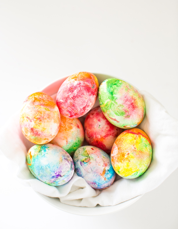 Rainbow Shaving Cream Easter Eggs