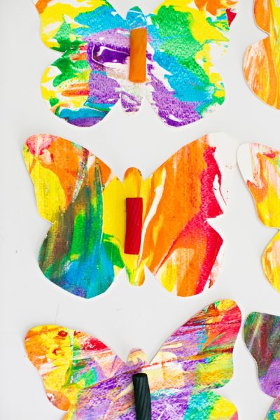 Rainbow Marbled Butterfly Art | Fun Family Crafts