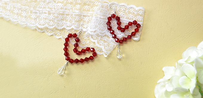 Mother’s Day Ideas-How to Make Red Glass Beads Heart Earrings for Women