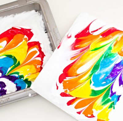 Rainbow Shaving Cream Marbled Art | Fun Family Crafts