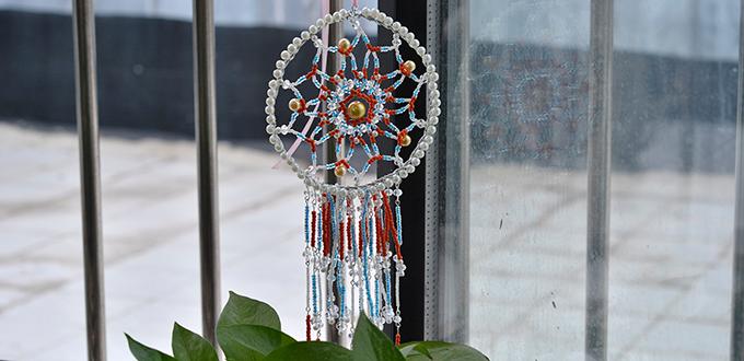 Pandahall's Free Instructions on How to Make a Beaded Dream Catcher Wall Hanging Decoration