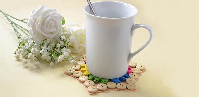 How to Make an Easy and Cute Wooden Button Cup Coaster in 10 Minutes
