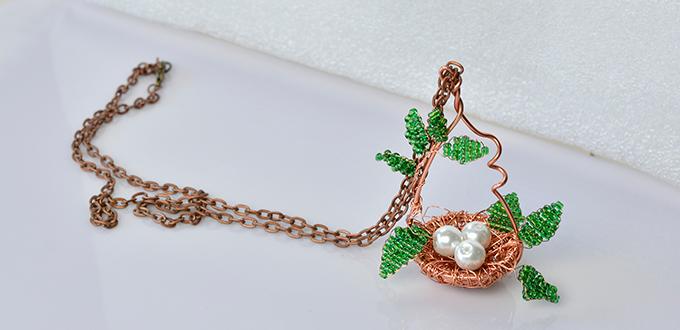 How to Make a Bird Nest Wire Wrapped Pendant Necklace at Home