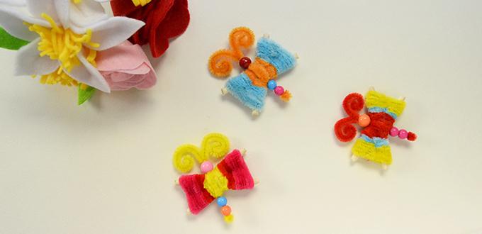 Easy Pandahall Tutorial - How to Make Colored Chenille Stem Dragonfly Crafts for Kids