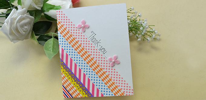 How to Make an Easy Scrapbook Tape Thank-you Card for Mother's Day