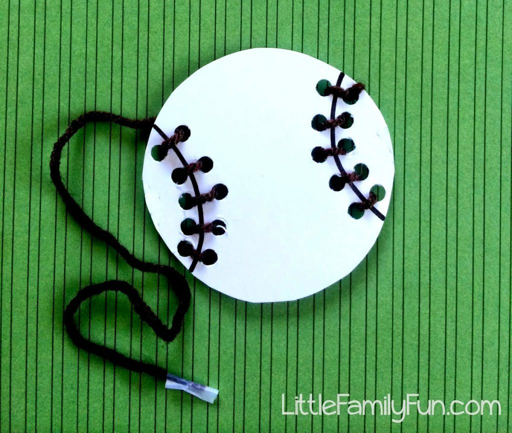 This baseball-themed lacing craft is excellent for fine motor development.