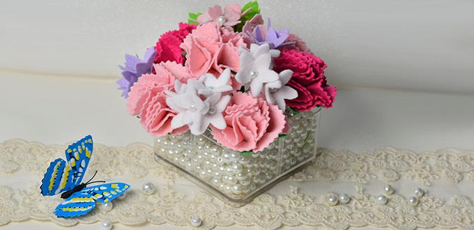 How to Make a Felt Carnation Flower Bouquet for Mother's Day