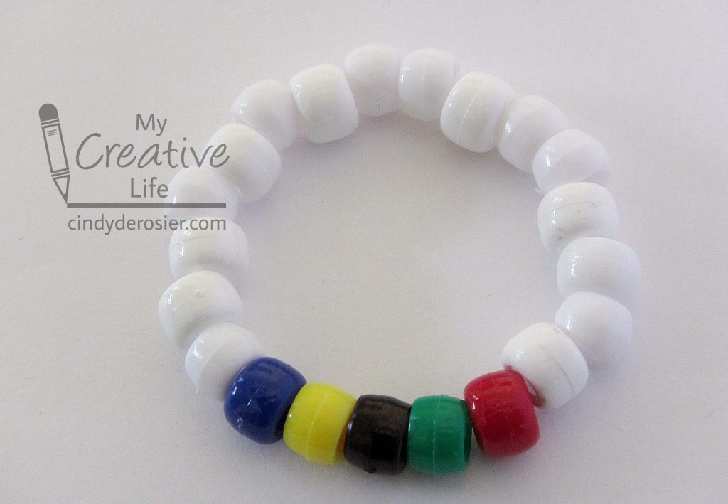 This bracelet is a fun activity for an Olympics-themed party.