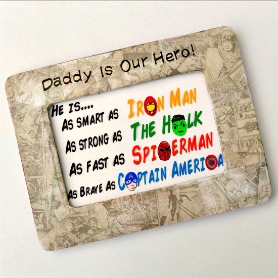 This personalized superhero art is perfect for any special guy in your life!