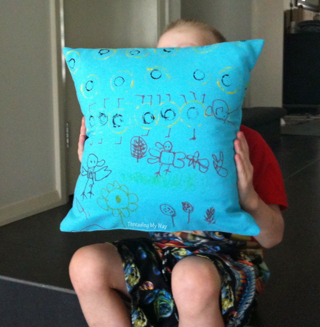 Cushions ~ painted and sewn by kids. A fun craft activity that produces an item that can actually be used ~ Threading My Way