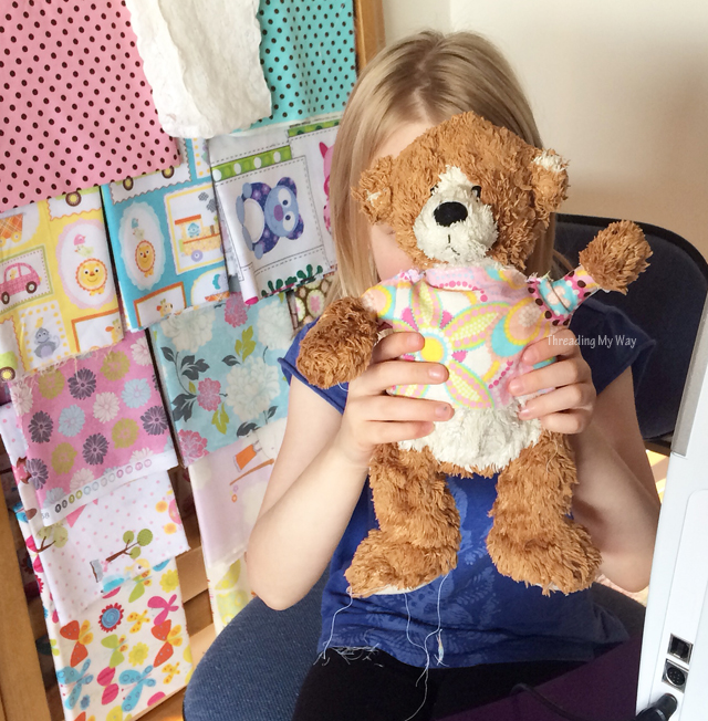 Sewing with Kids - make a top for a teddy bear ~ Threading My Way