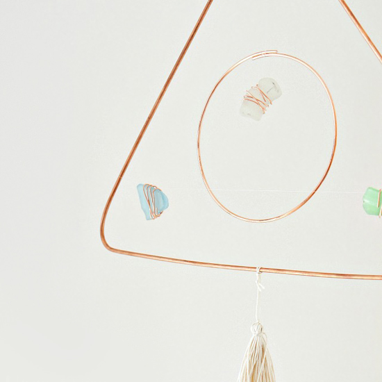 DIY Modern Mobile with Sea Glass and Copper