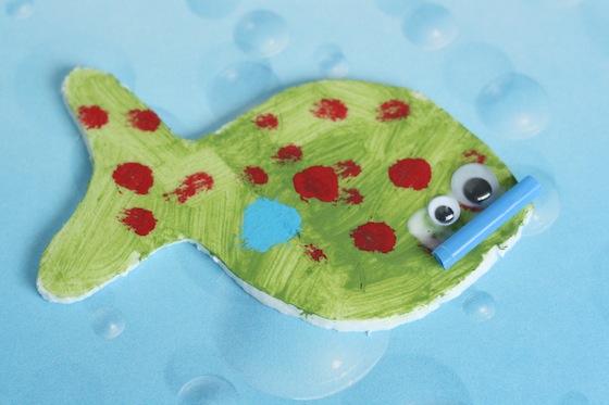 Recycle a foam meat tray into adorable fish magnets. You can even recycle those old magnets you've had on your fridge for ages!