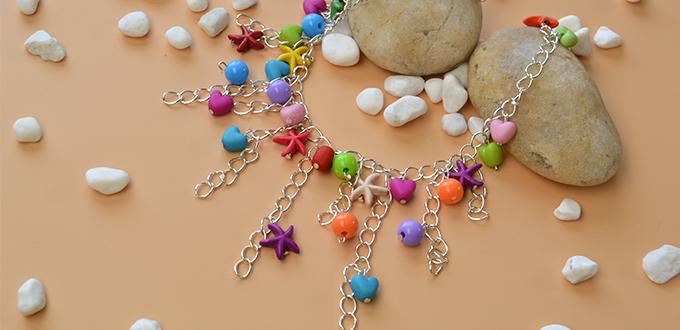 Pandahall Original Project--How to Make Easy Tassel Chain Anklet with Colorful Beads
