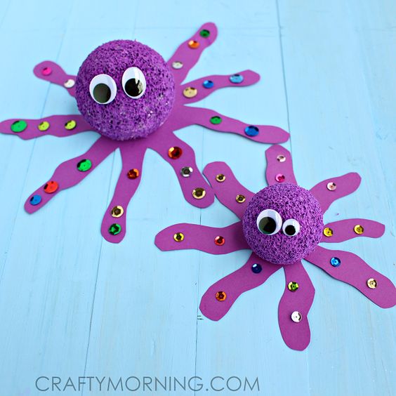 Turn a foam ball into an adorable octopus!