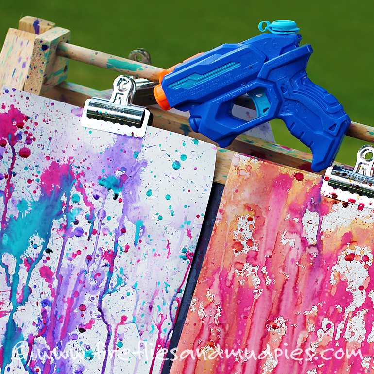 Squirt gun painting is the ultimate summertime activity!