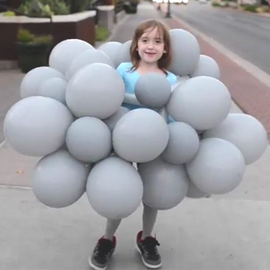 Make a thunderstorm cloud costume with flashing lightning in no time.