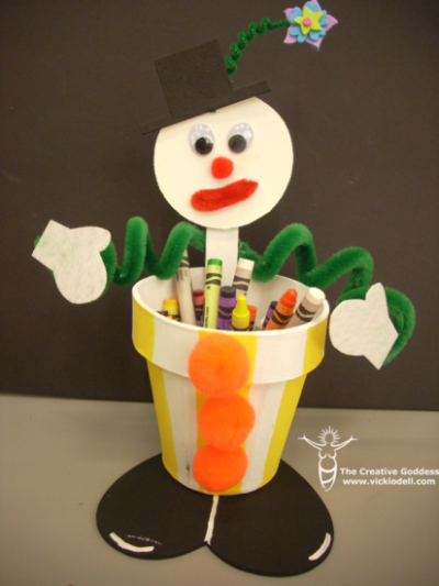 Clown Pencil Cup: a cute and colorful pencil cup kids can make