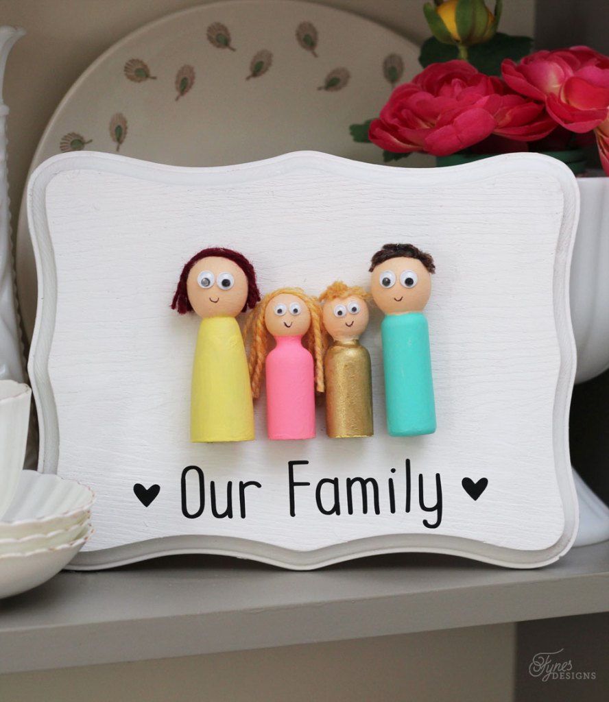 Peg Doll Family Plaque | Fun Family Crafts