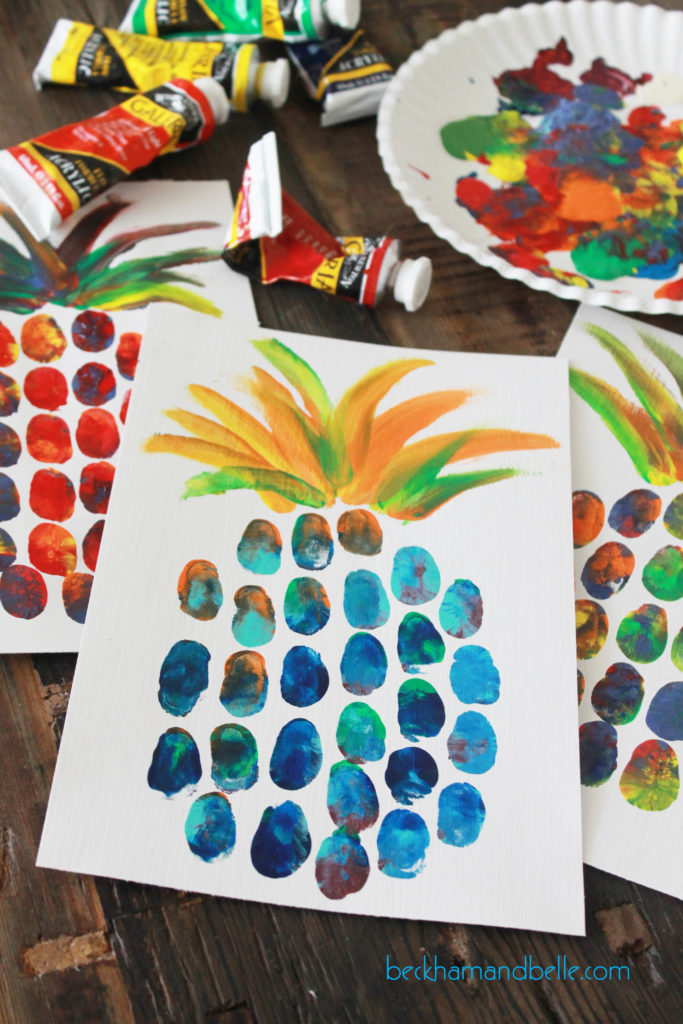 Pineapple Thumbprint Art | Fun Family Crafts