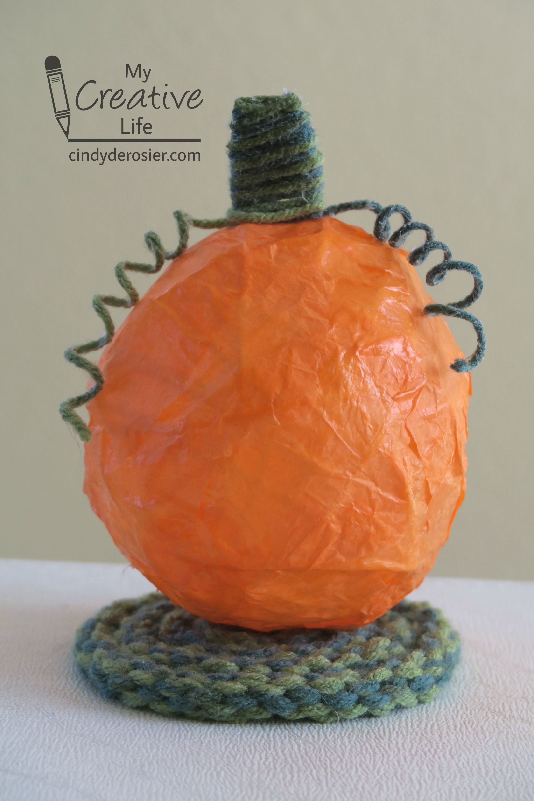 Tissue Paper Yarn Pumpkin | Fun Family Crafts