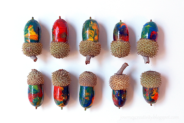 Colorful acorns