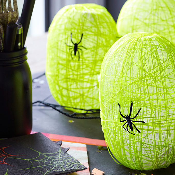 Your Halloween party is sure to be bright and spooky after testing out these Spider Nest Lanterns!