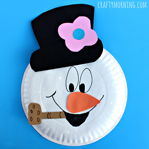 Watch the movie, then make a paper plate version of Frosty the Snowman!