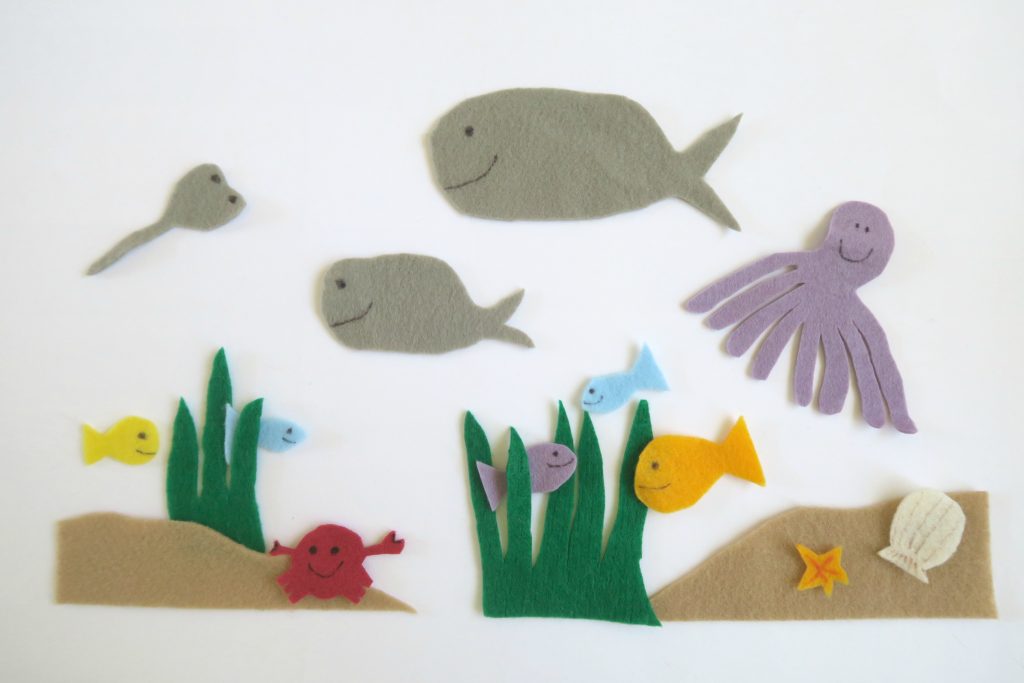 Make an ocean of felt animals for creative play.
