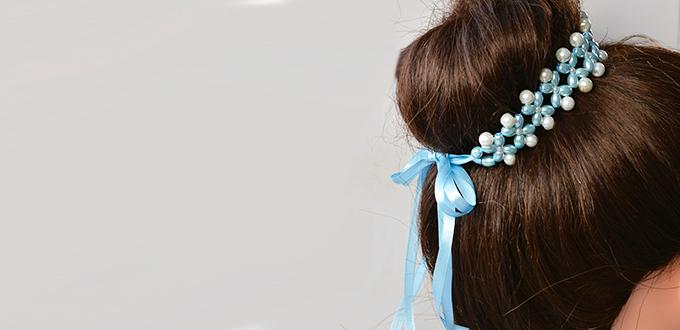 How to Make Fresh Beaded Hair Accessory with Satin Ribbon and Pearl Beads