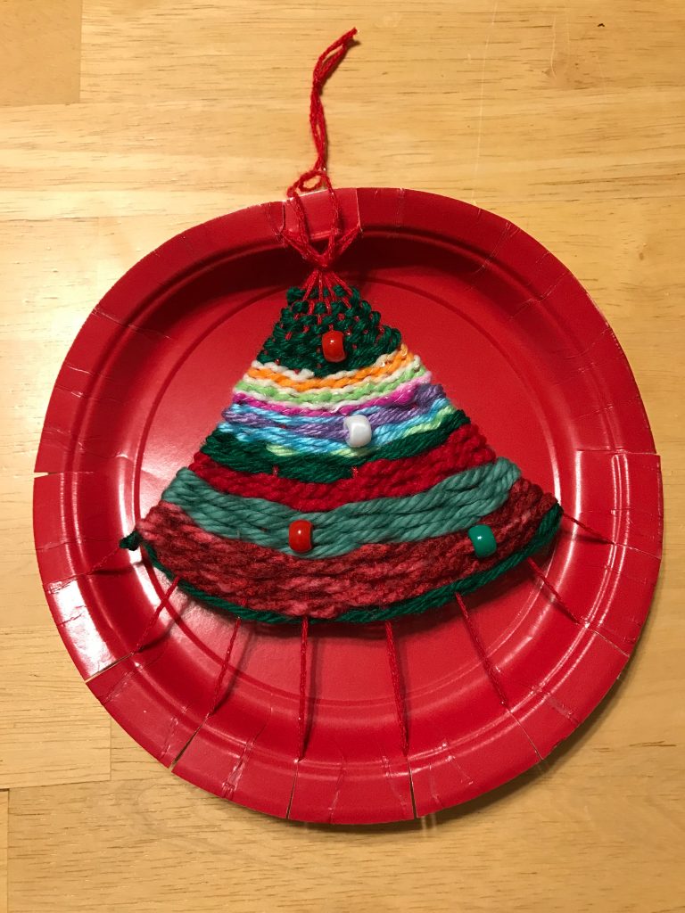 Weave your own Christmas Tree on a paper plate loom