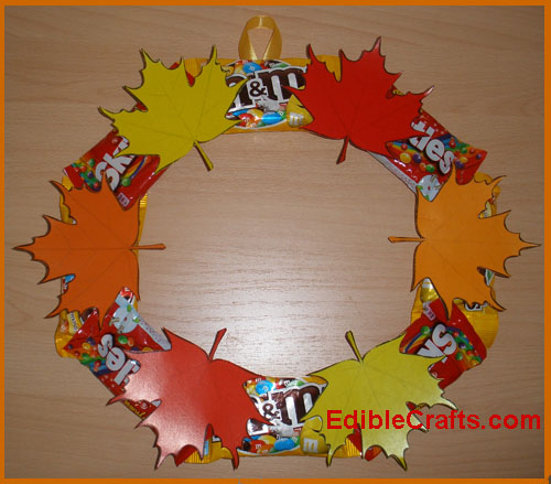 Colorful DIY Fall Wreath With Candy