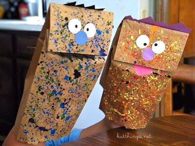 Paint Splatter Monster Puppets | Fun Family Crafts