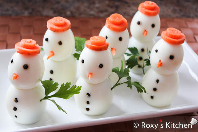 Easy, healthy and really cute snowmen made with eggs