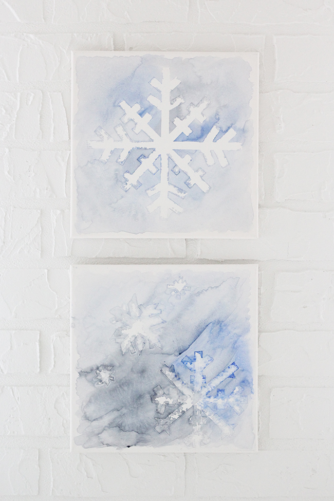 Watercolor snowflake art, perfect for winter