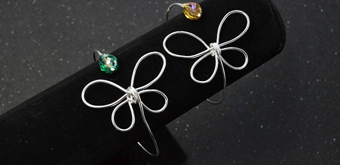 Pandahall Original DIY Project - How to Make a Silver Wire Wrapped Butterfly Bangle Bracelet