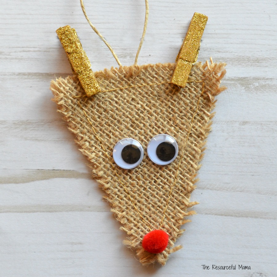 Kids will love making this reindeer ornament inspired Santa's favorite reindeer.