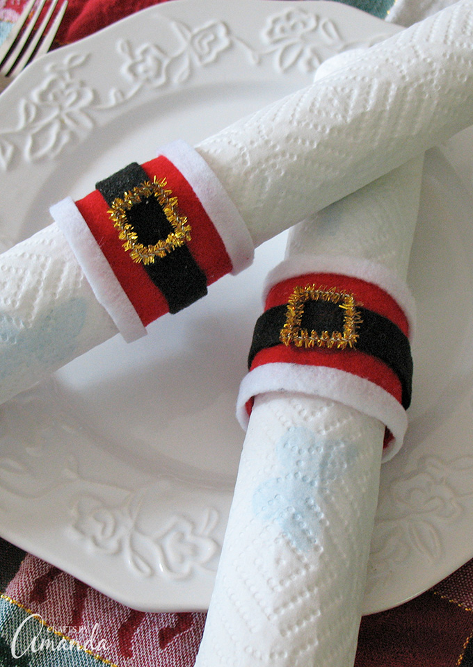 Santa's belly napkin rings, perfect for Christmas