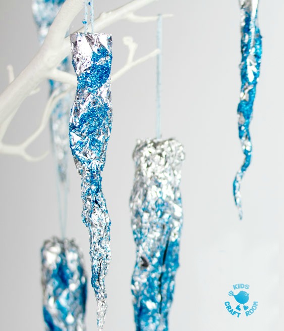 Aluminum foil icicles for winter