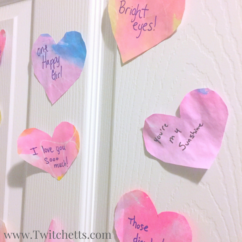 This Valentines craft is a fun preschool craft. These watercolor hearts make the perfect prop for a fun Valentines activity for the whole family. It will quickly be your new Valentine's day tradition.