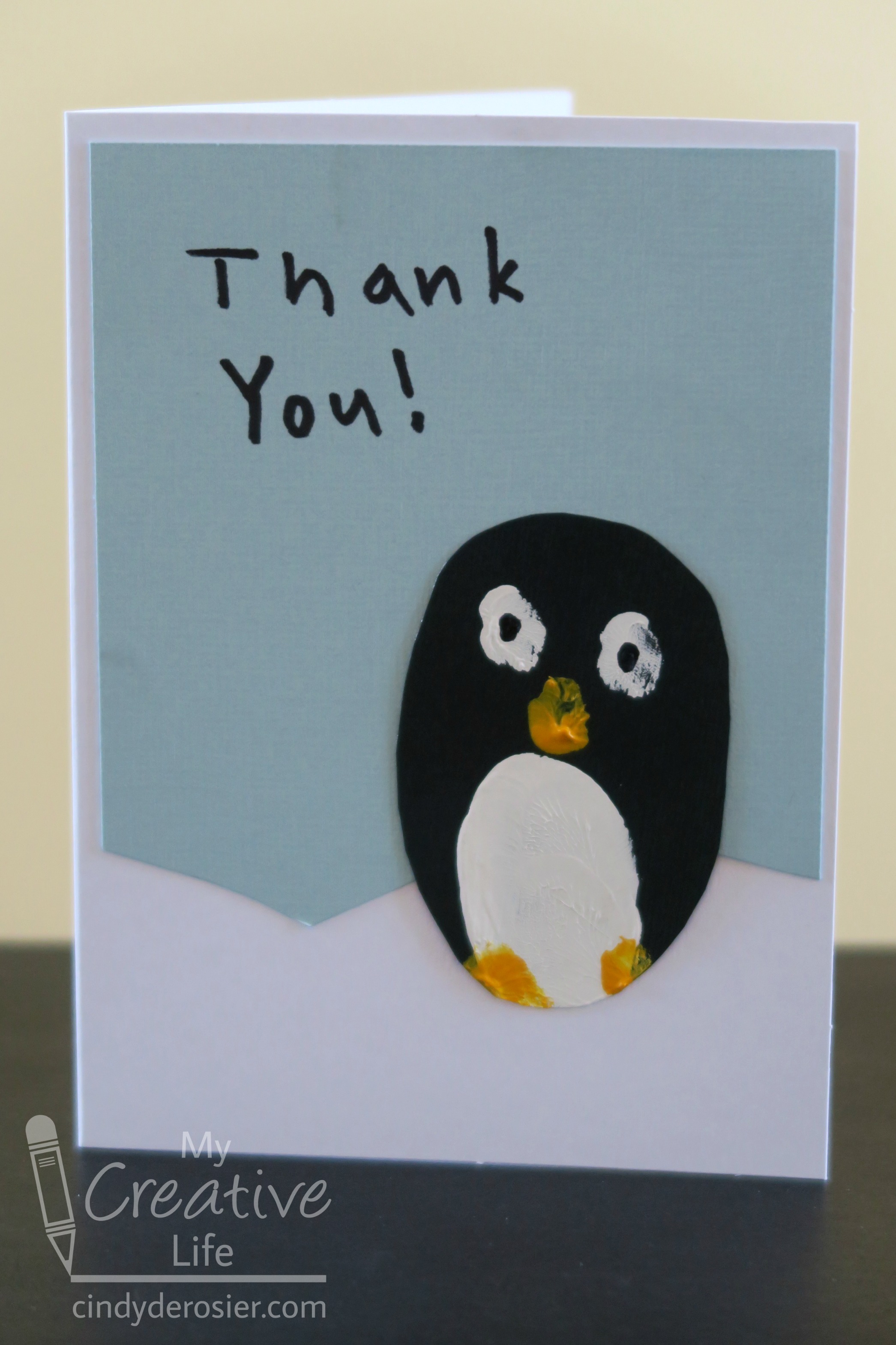 Fingerprint Penguin Thank You Cards | Fun Family Crafts2091 x 3137
