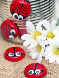 Bottle Cap Magnet Ladybugs | Fun Family Crafts