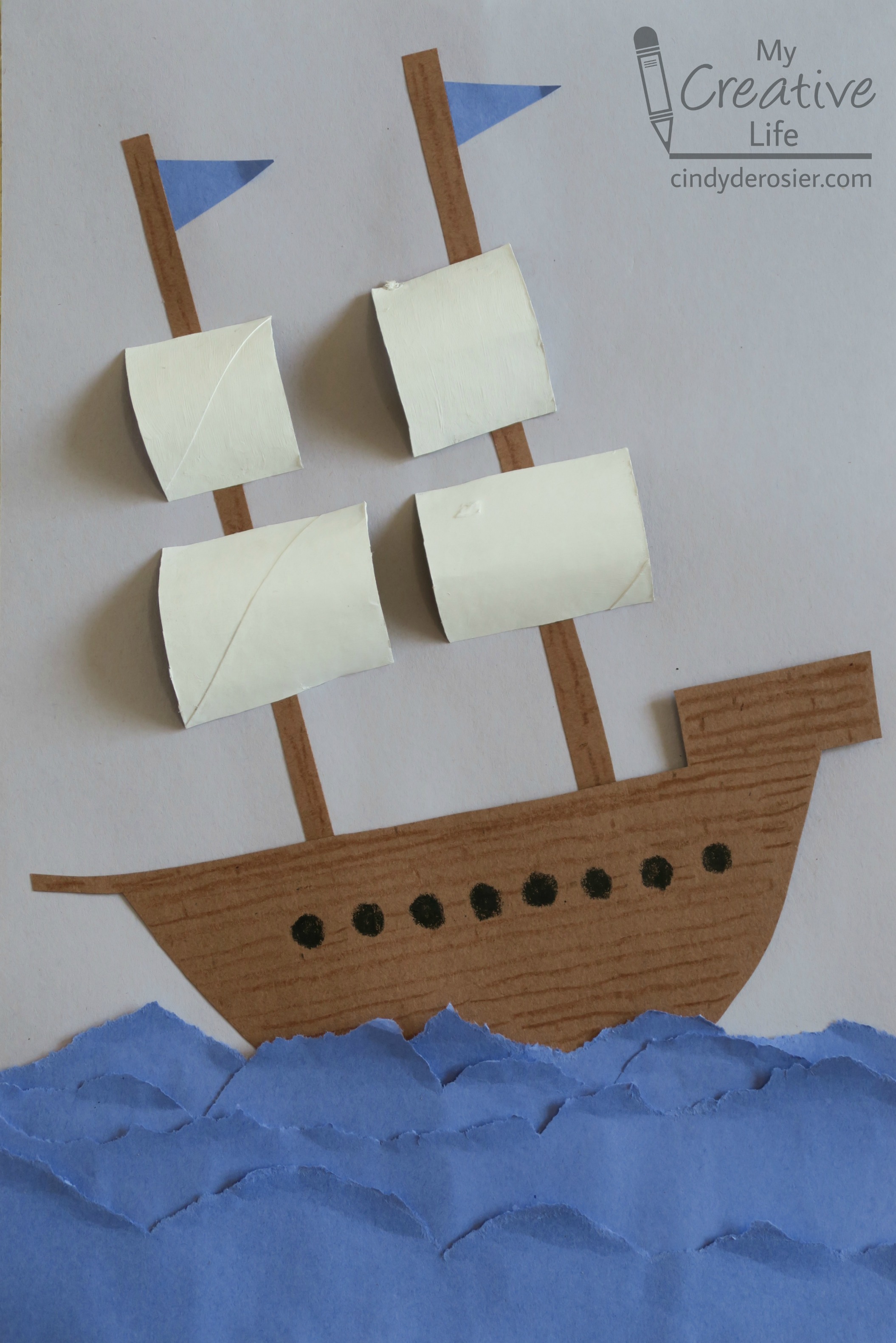 construction paper sailboat craft