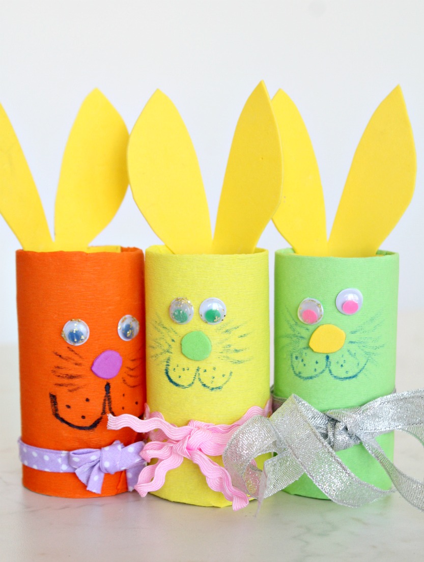 Cardboard Tube Easter Bunnies Fun Family Crafts
