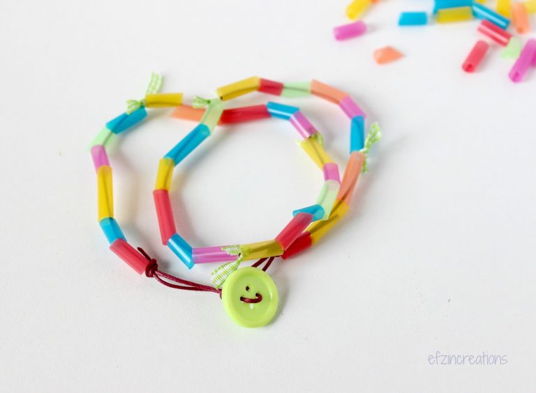 Drinking Straw Bead Necklace Fun Family Crafts