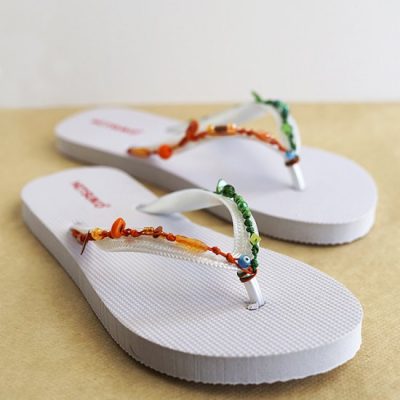 Colorful Beaded Flip Flops | Fun Family Crafts
