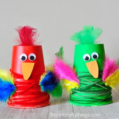 Paper Cup Parrot | Fun Family Crafts