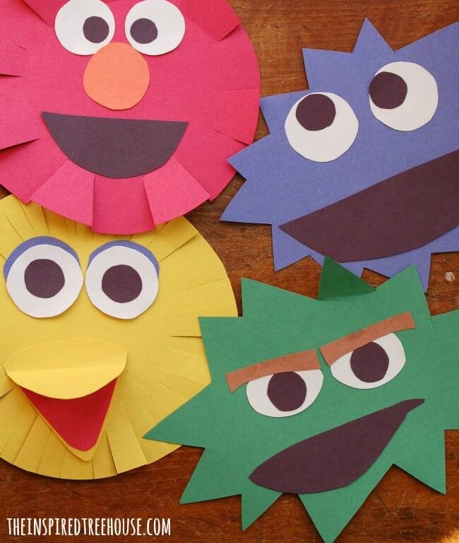 Sesame Street Characters Cutting Craft | Fun Family Crafts